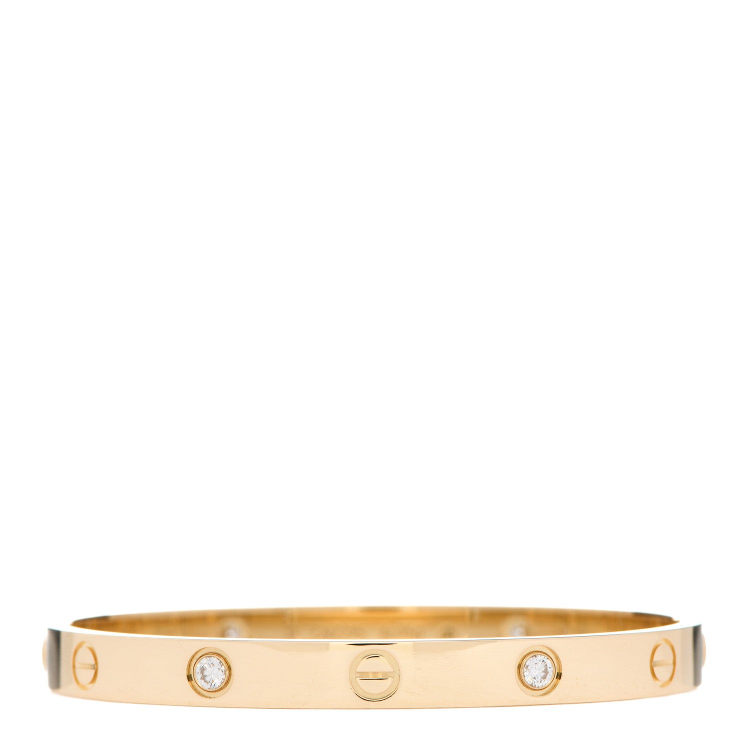 Cartier 18K Yellow Gold 4 Diamond LOVE Bracelet 17 1 of 6