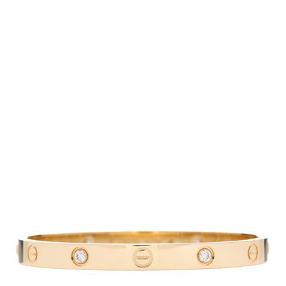 Cartier 18K Yellow Gold 4 Diamond LOVE Bracelet 17 1 of 6