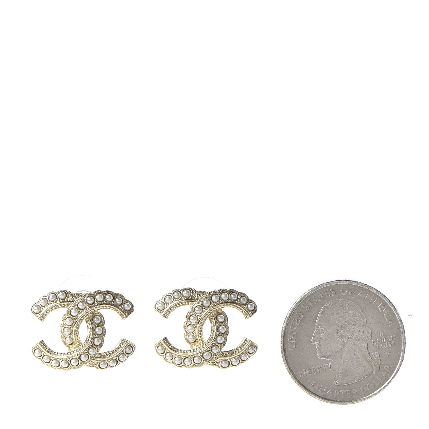 Chanel Pearl Queen of France CC Earrings Gold 2 of 5