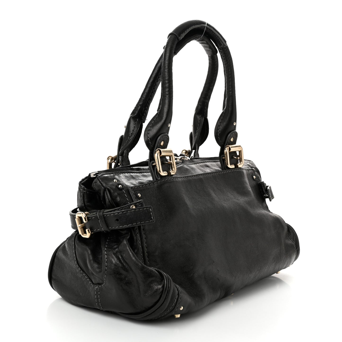Calfskin Medium Paddington Capsule Satchel Bleu Nuit