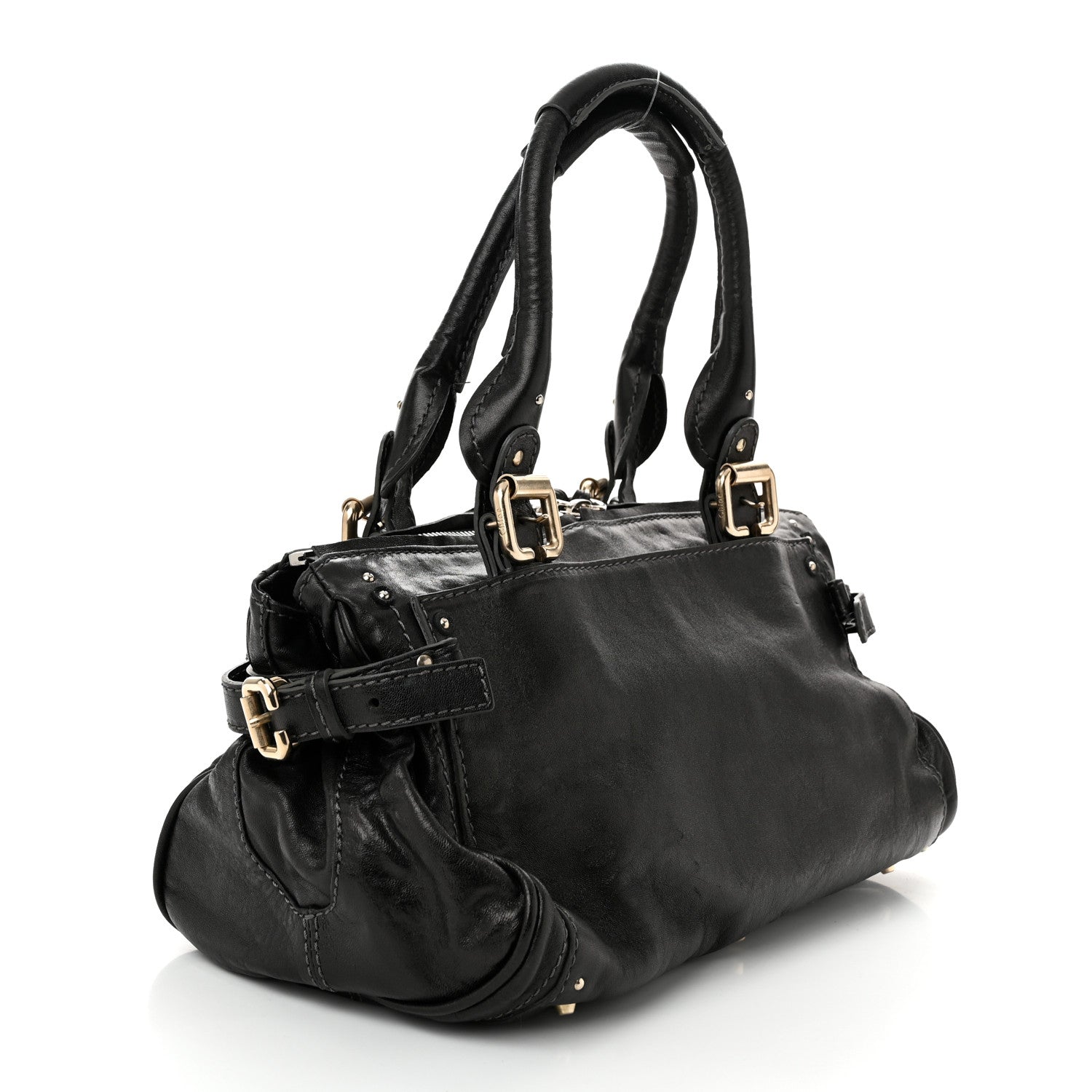 Chloe Calfskin Medium Paddington Capsule Satchel Bleu Nuit 3 of 11