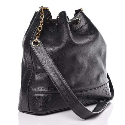 Chanel Caviar CC Drawstring Shoulder Bag Black 4 of 14