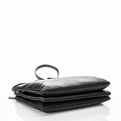 Celine Calfskin Astrakhan Embossed Large Trio Crossbody Bag Black 4 of 9