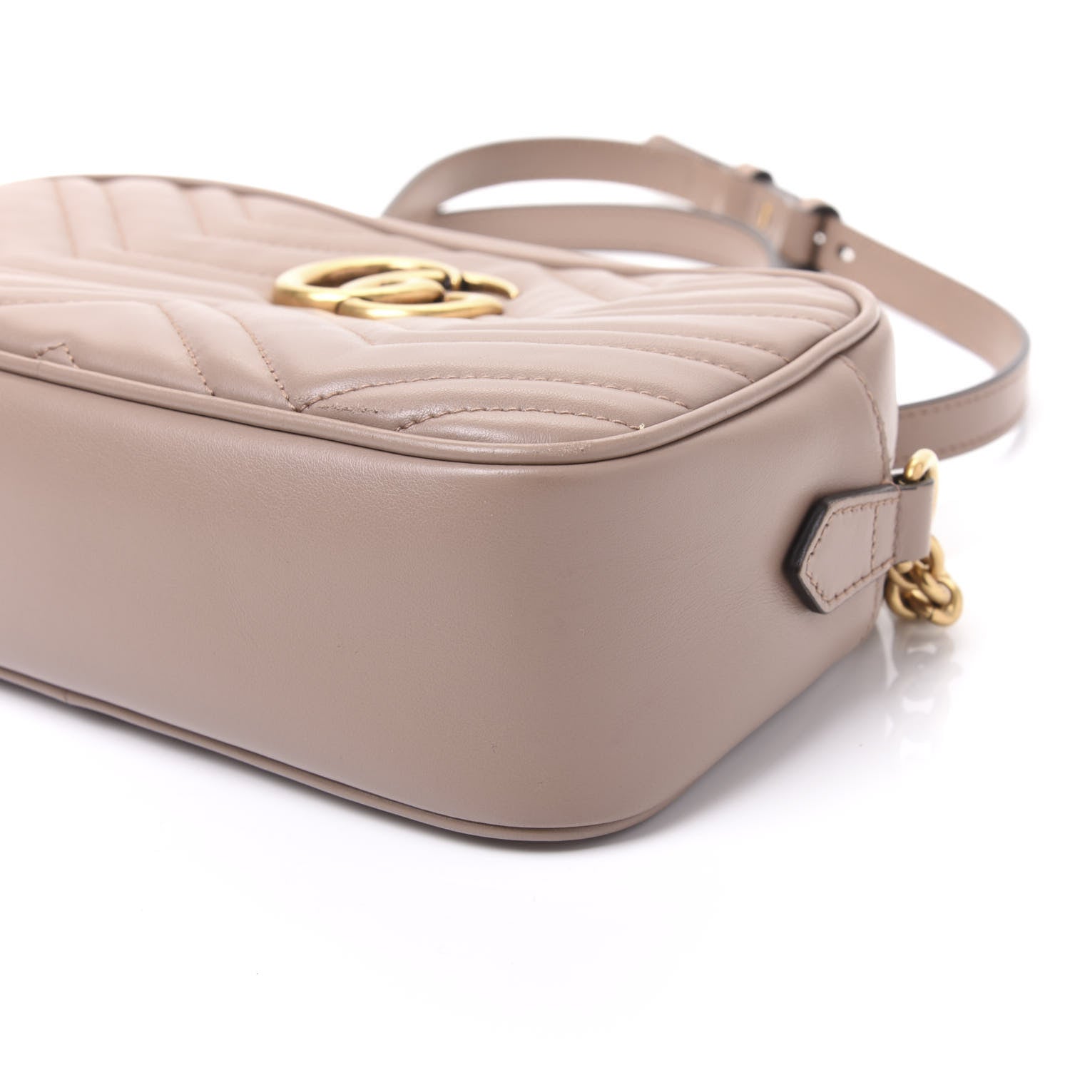Gucci Calfskin Matelasse Small GG Marmont Chain Shoulder Bag Porcelain Rose 6 of 9