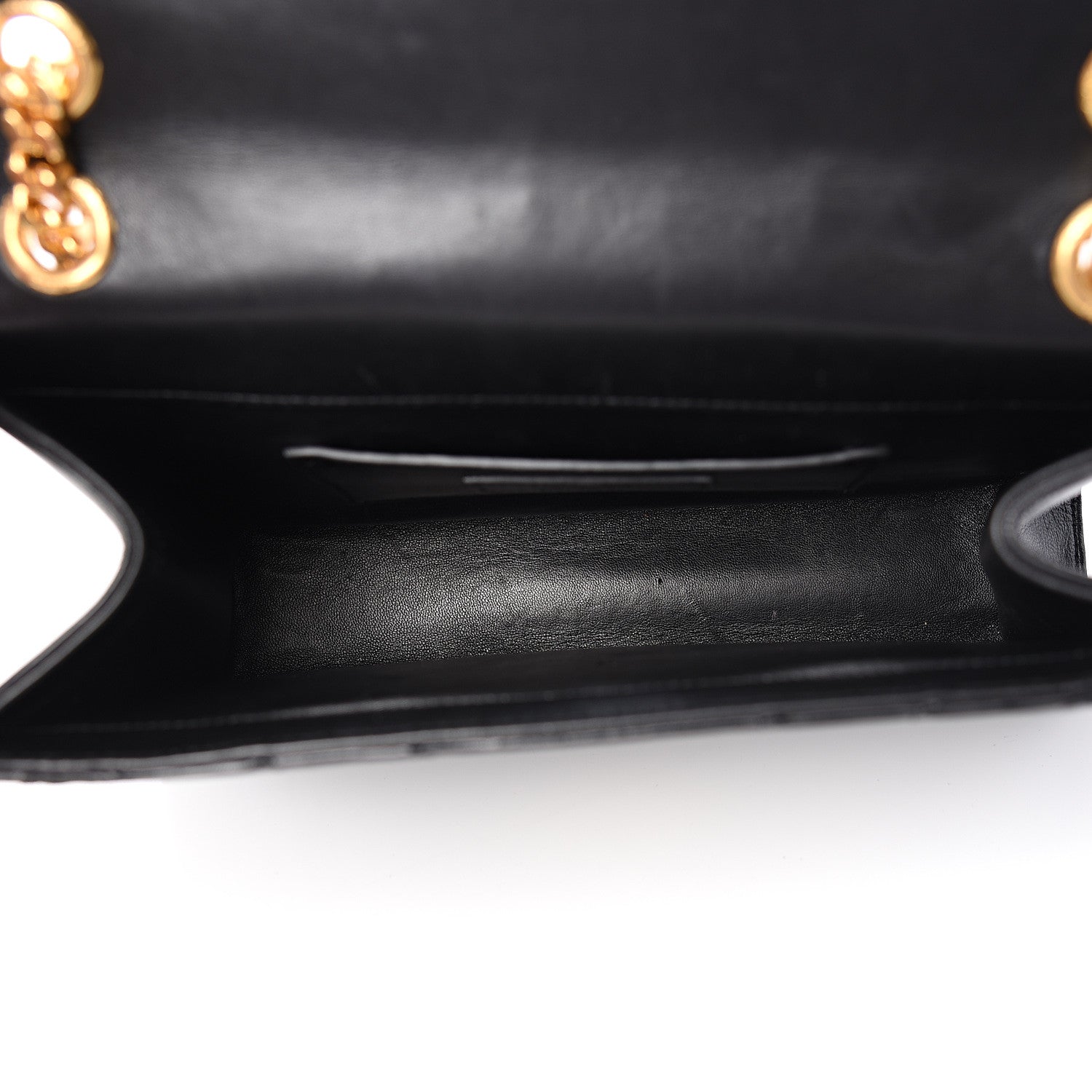 Saint Laurent Lambskin Matelasse Chevron Medium Monogram Satchel Black 4 of 10