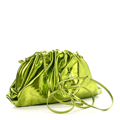 Bottega Veneta Metallic Crushed Calfskin The Mini Pouch Chlorophyll 3 of 9