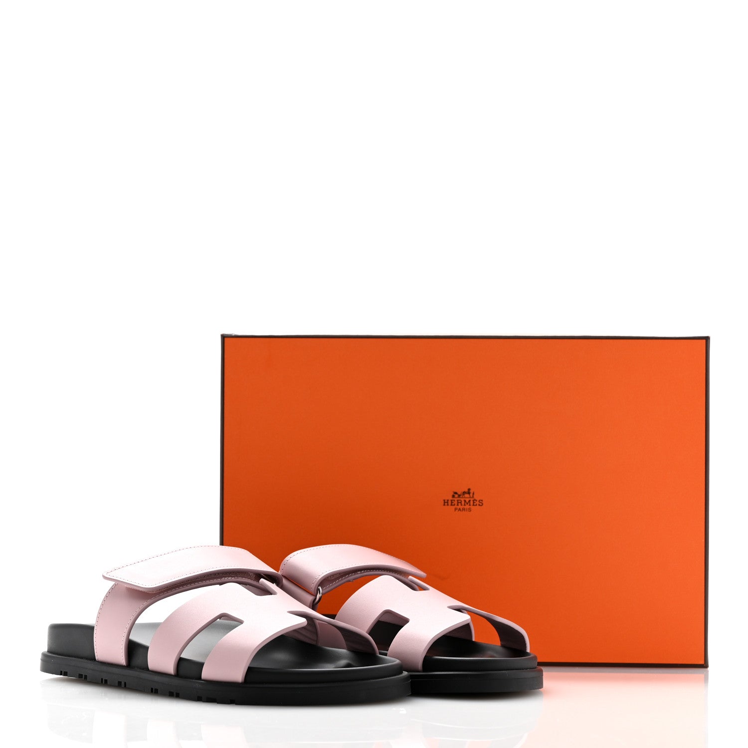 Hermes Calfskin Womens Chypre Sandals 37.5 Rose Cancan 10 of 10