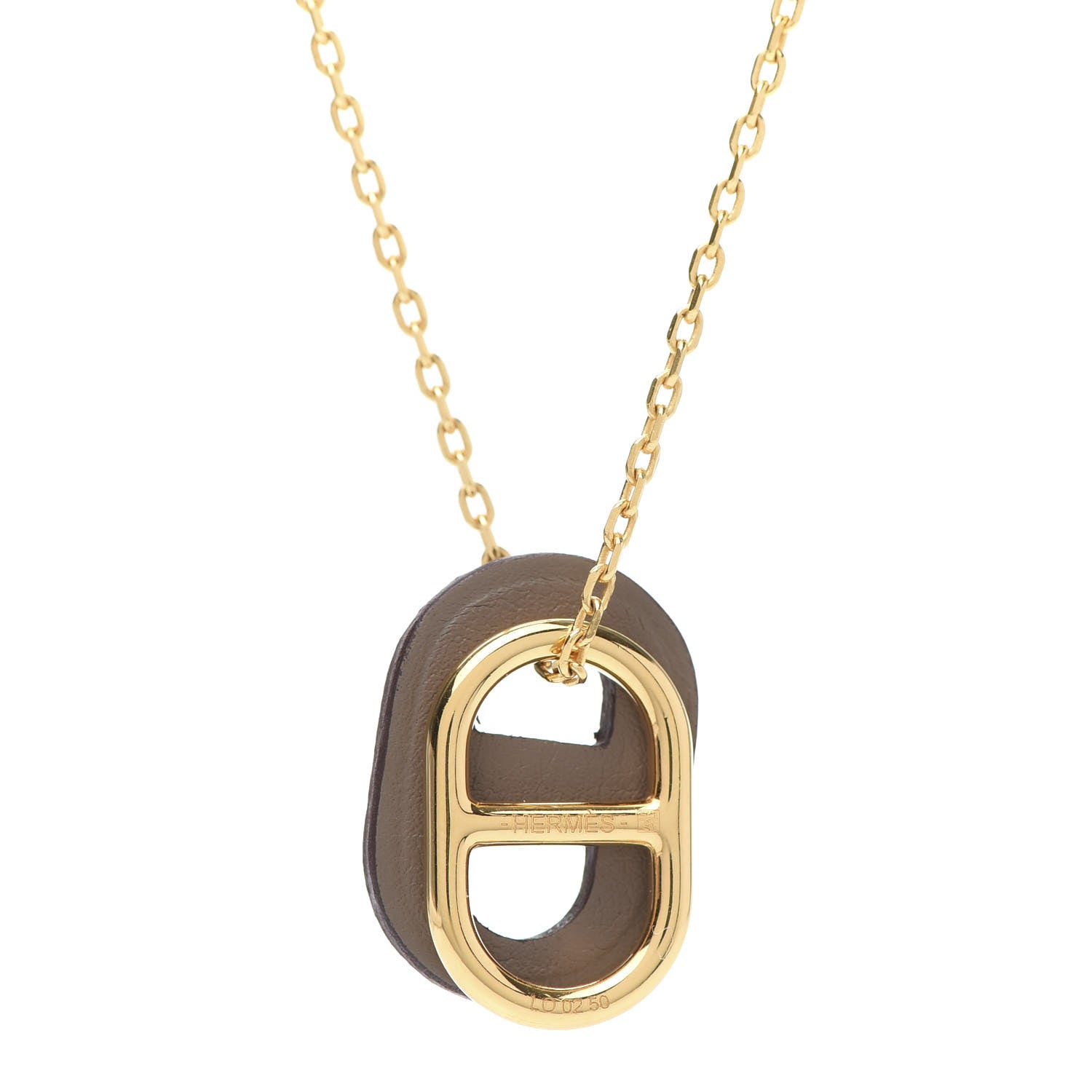 Hermes Swift O'Maillon Pendant Necklace Etoupe 4 of 8