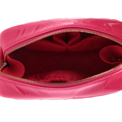 Chanel Patent Quilted Medium Curvy Pouch Cosmetic Case Pink 5 of 7