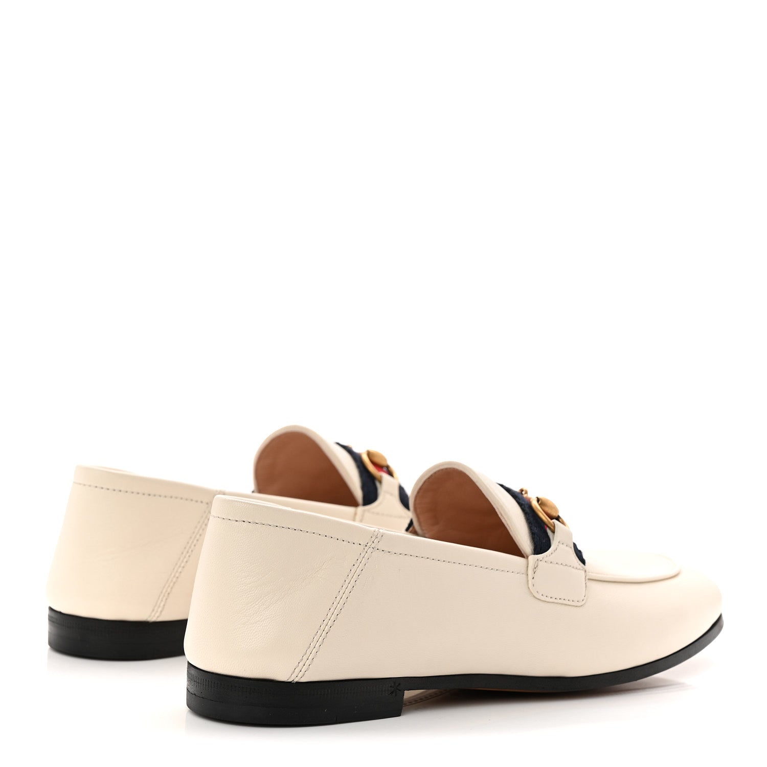 Gucci Malaga Kid Web Womens Horsebit Loafers 35 Mystic White 5 of 10