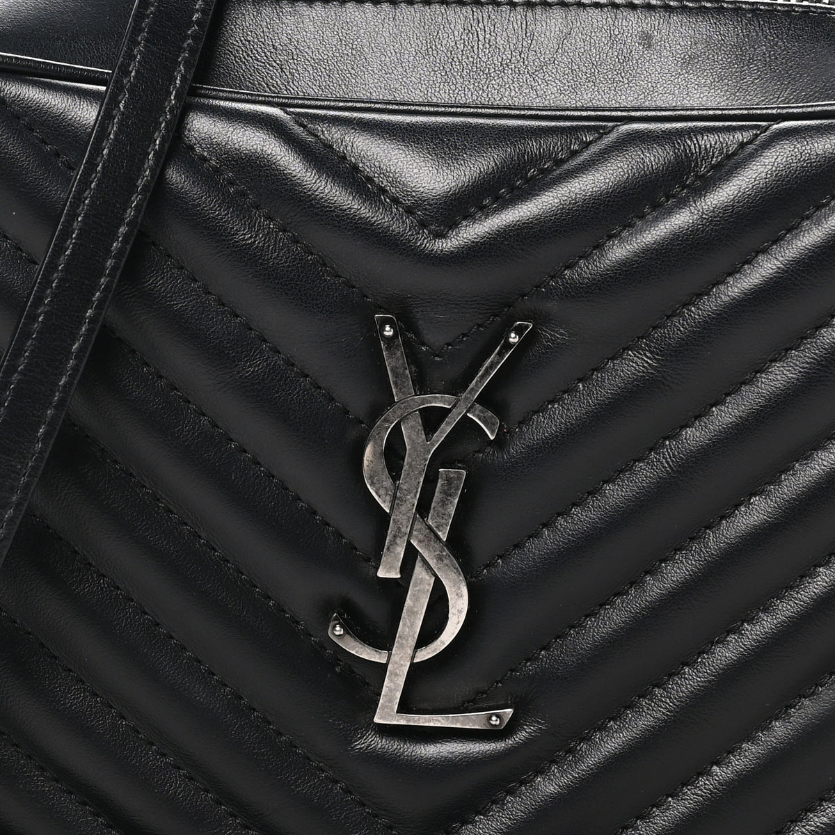 Calfskin Matelasse Monogram Lou Camera Bag Black