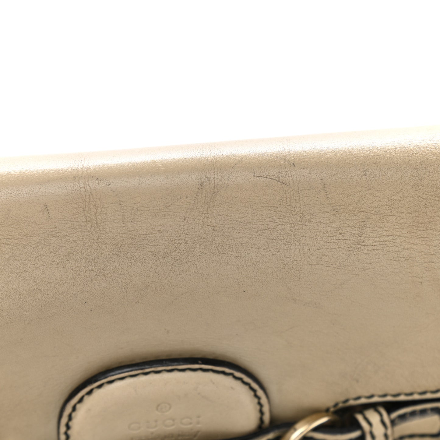 Monogram Margaux Calfskin Large Emily Chain Shoulder Bag Beige Ebony Mystic White