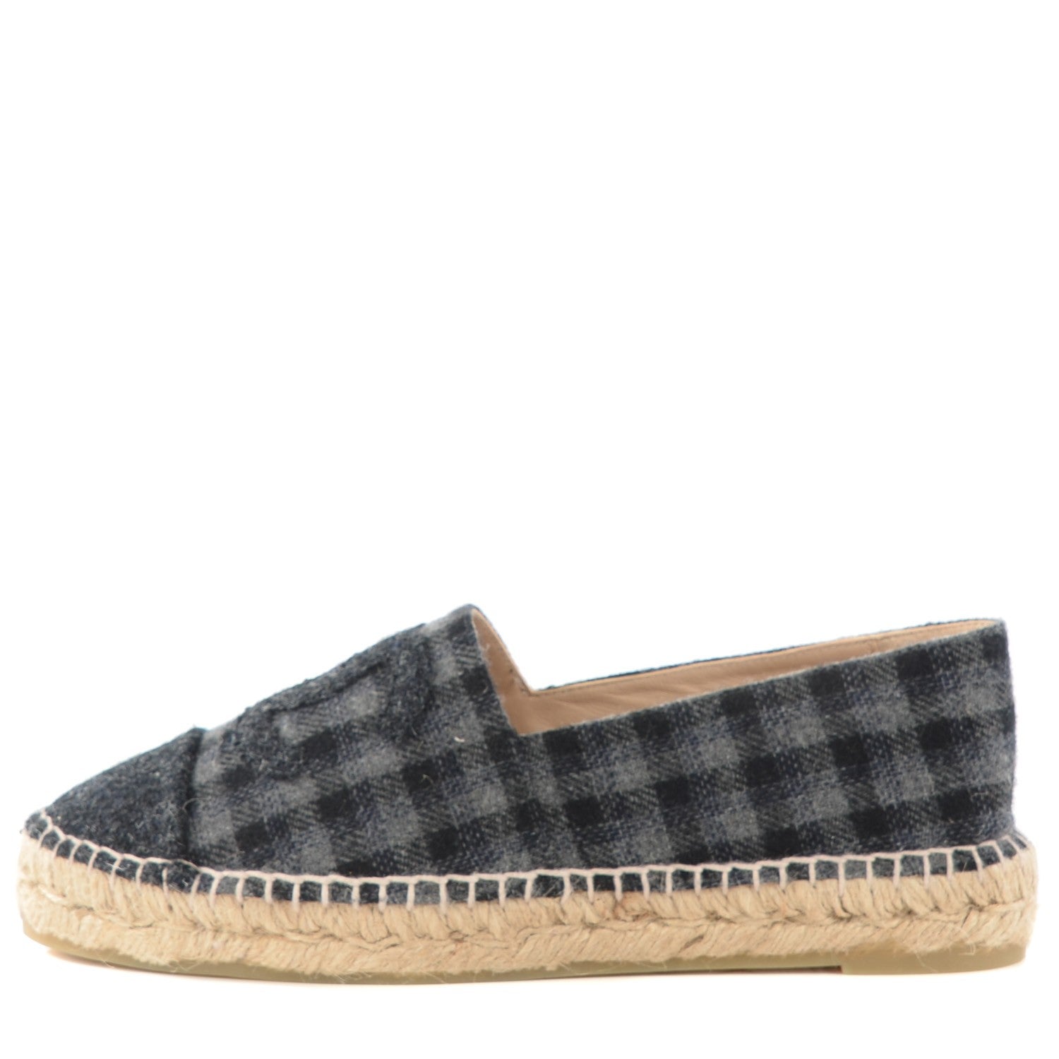 Chanel Flannel CC Espadrilles 39 Grey Black 1 of 11
