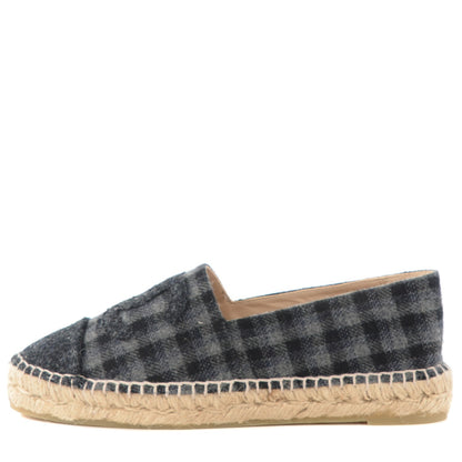 Chanel Flannel CC Espadrilles 39 Grey Black 1 of 11