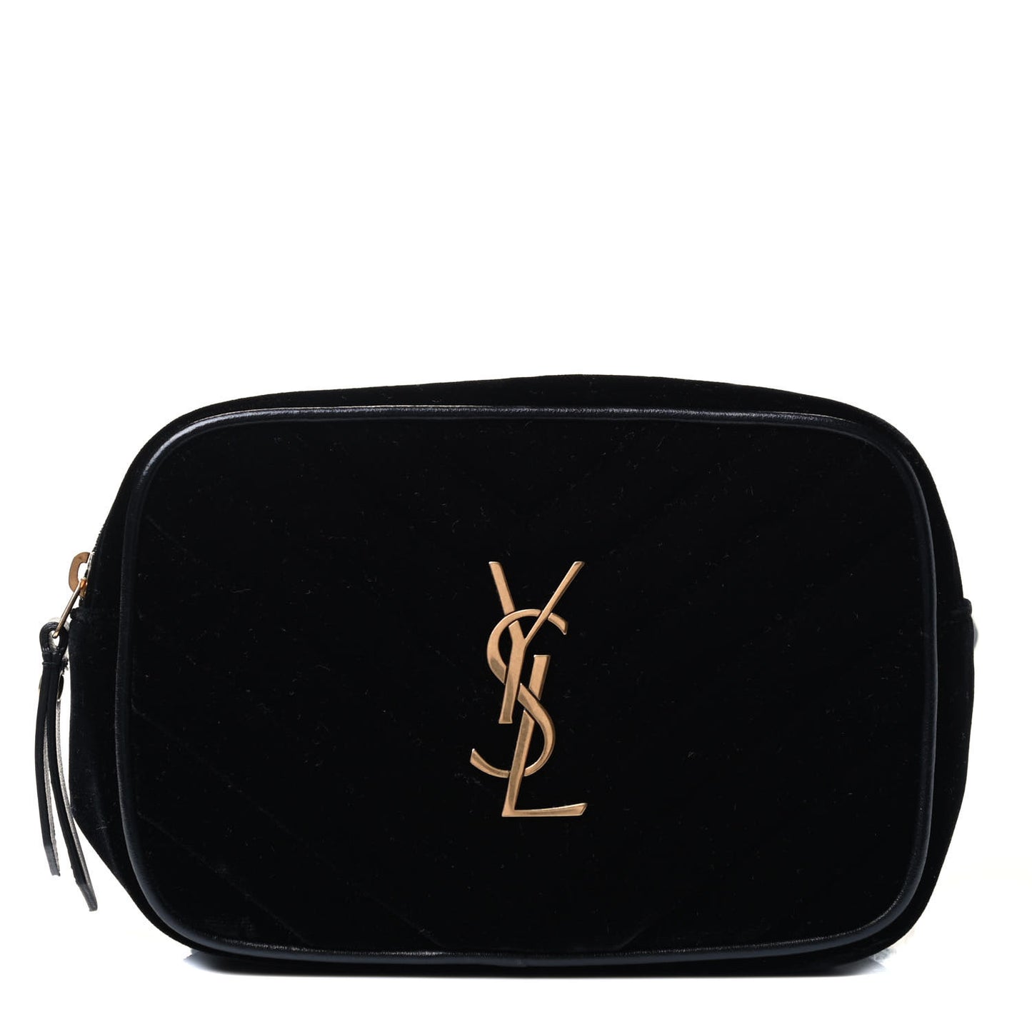 Velour Matelasse Monogram Lou Belt Bag Black