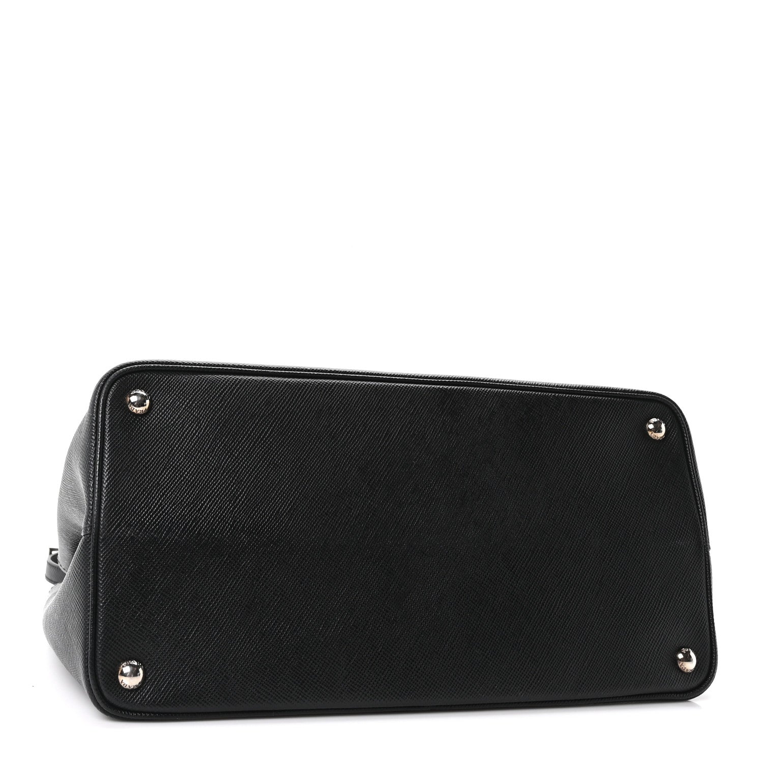 Prada Saffiano Cuir Large Double Bag Black Fuoco 4 of 9