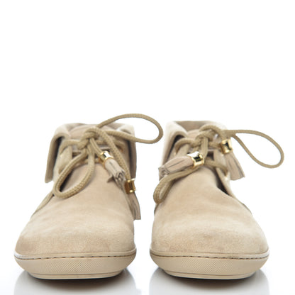 Louis Vuitton Suede Fold Over Sneakers 38 Beige 2 of 14