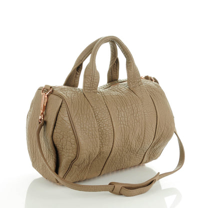 Alexander Wang Pebbled Lambskin Rocco Latte Rose Gold Hardware 3 of 8