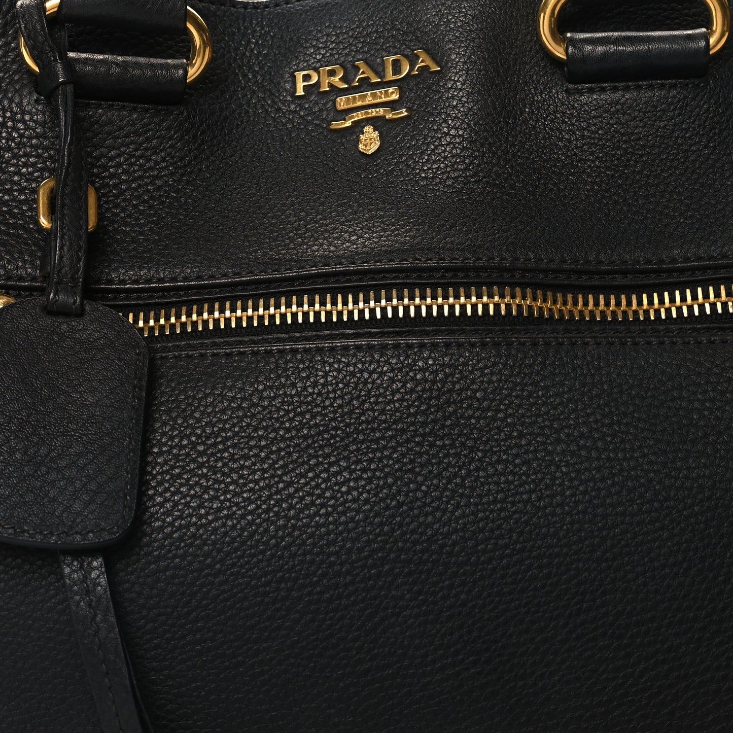 Vitello Daino Shopping Satchel Black