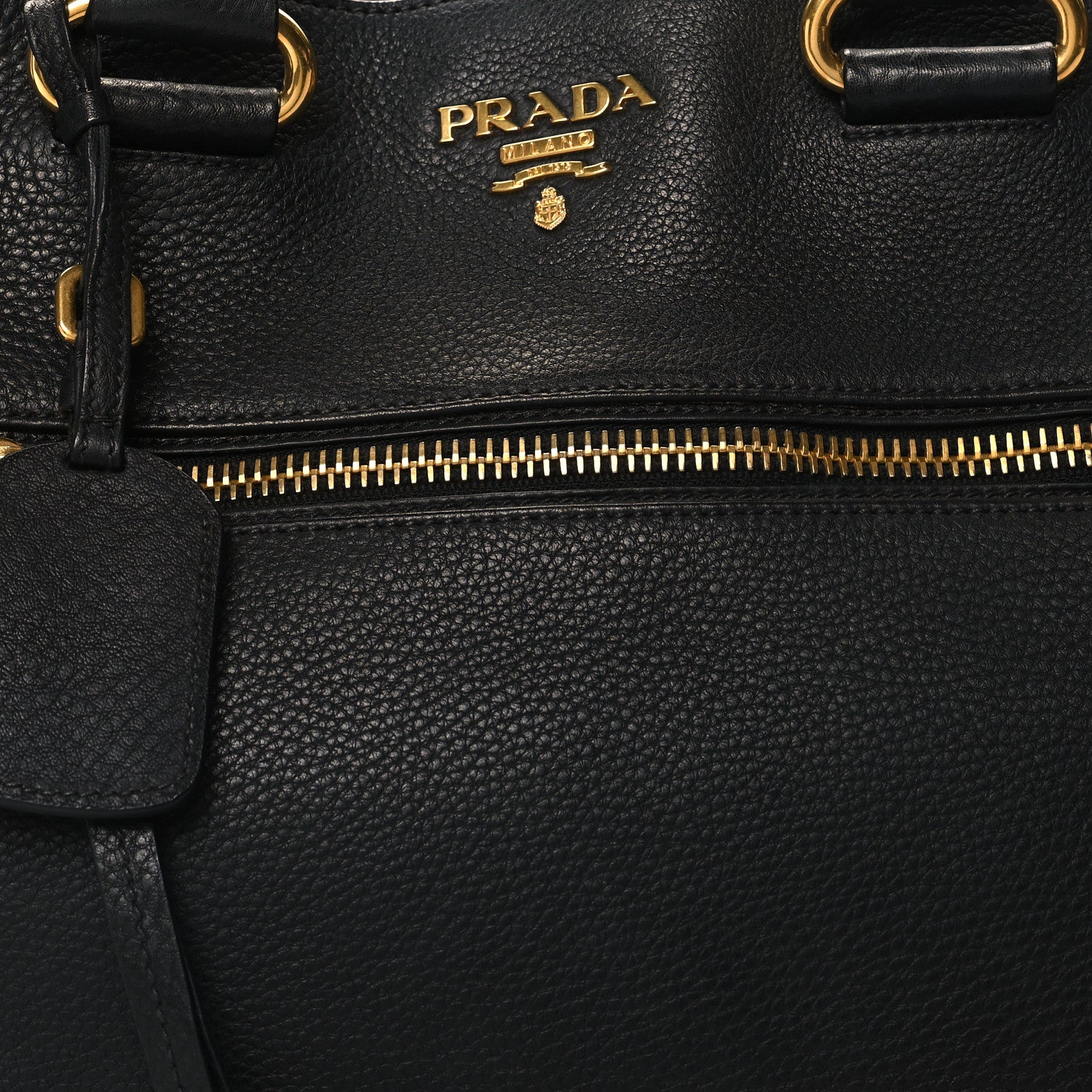 Prada Vitello Daino Shopping Satchel Black 7 of 15