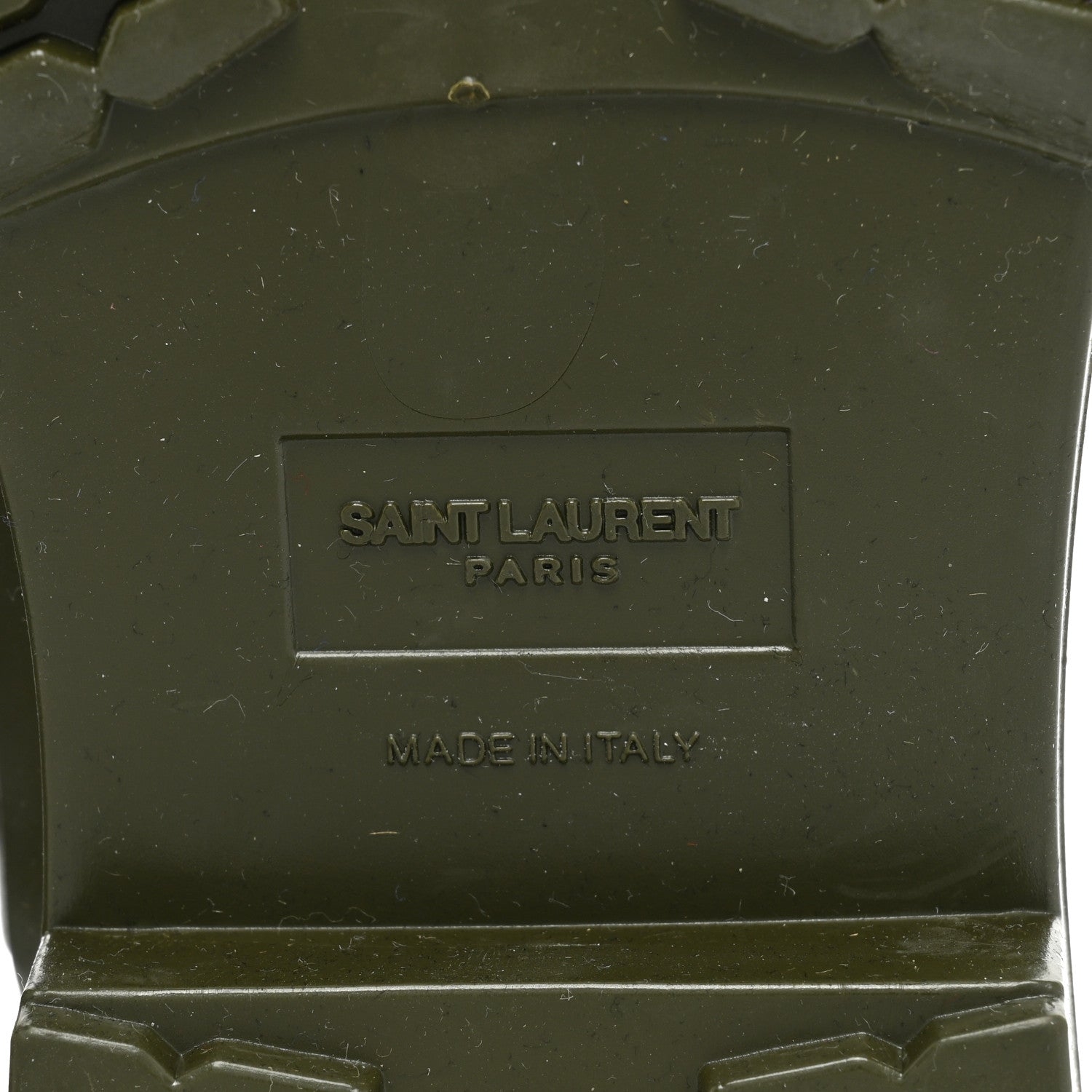 Saint Laurent Rubber Studded Festival Rain Boots 37 New Kaki Fonce 7 of 14