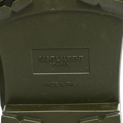 Saint Laurent Rubber Studded Festival Rain Boots 37 New Kaki Fonce 7 of 14