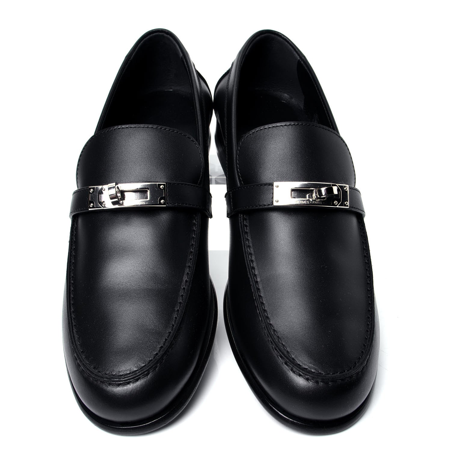 Hermes Calfskin Womens Destin Loafer 38 Black 5 of 10