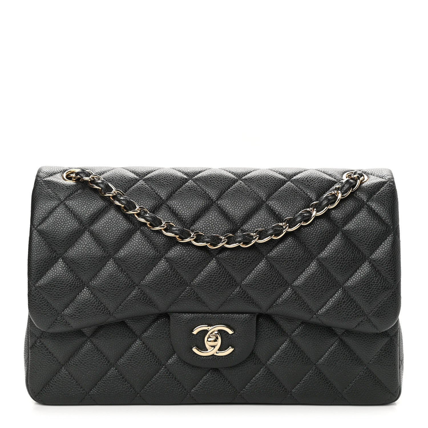 Chanel Caviar Quilted Jumbo Double Flap Dark Grey 1 of 12