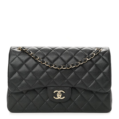 Chanel Caviar Quilted Jumbo Double Flap Dark Grey 1 of 12