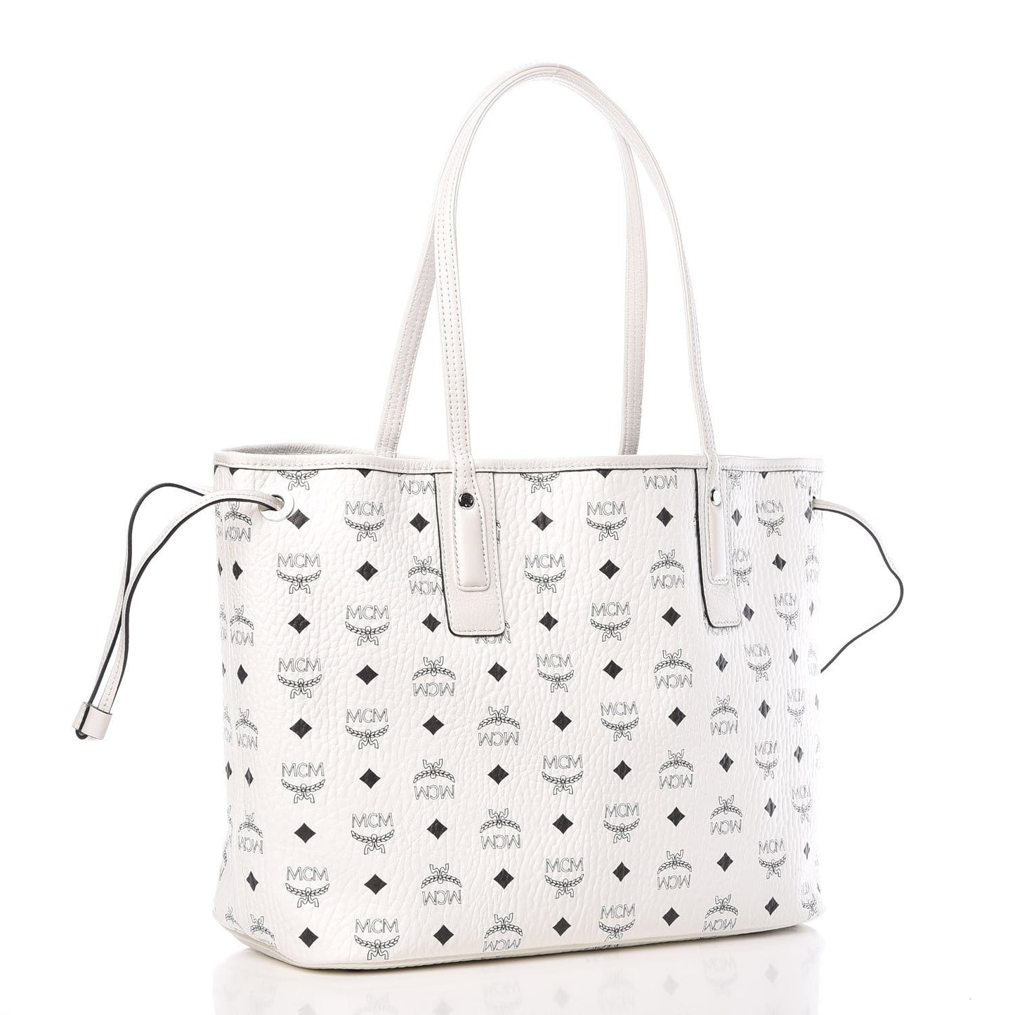 Visetos Medium Liz Reversible Shopper Tote White