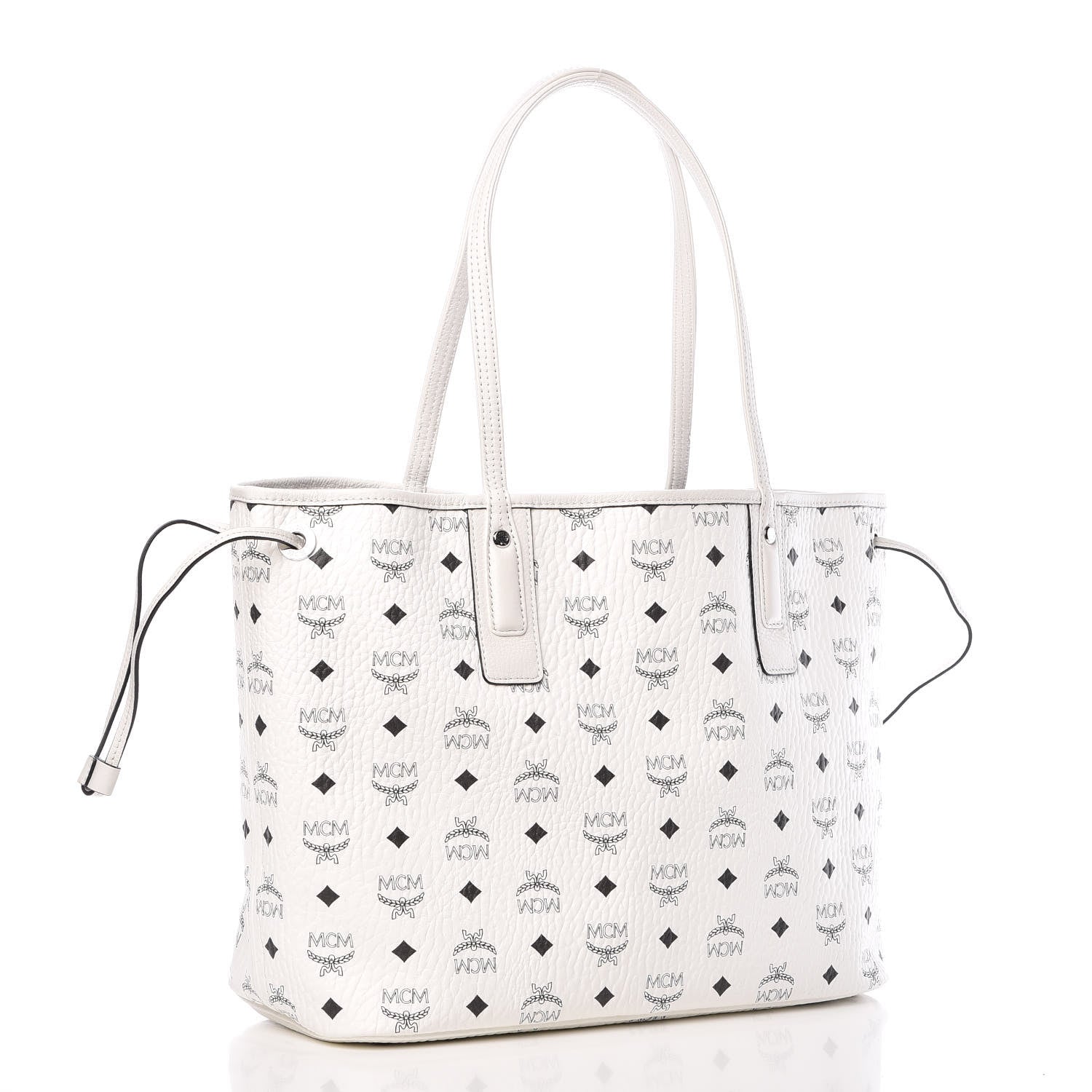 MCM Visetos Medium Liz Reversible Shopper Tote White 5 of 15