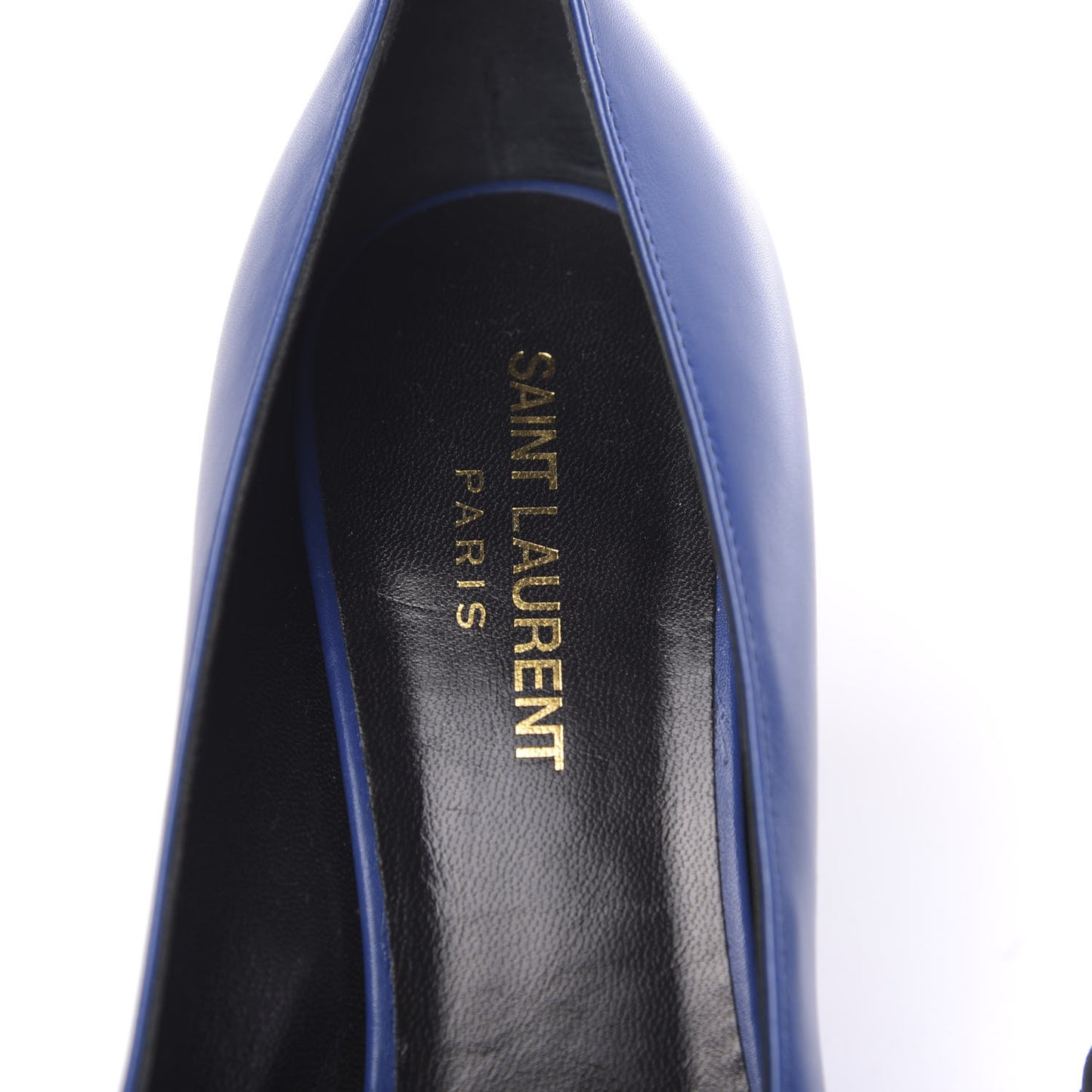 Calfskin Bi-Color Cap Toe 85 Pumps 38 Black Blue