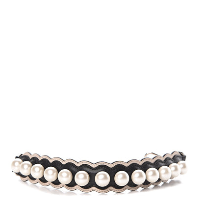 Fendi Calfskin Pearl Embellished Mini Strap You Black Camelia 1 of 5