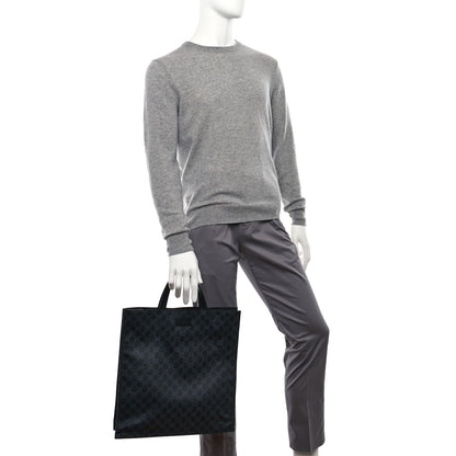 Gucci Soft GG Supreme Monogram Appia Calfskin Web Vertical Tote Black 3 of 11