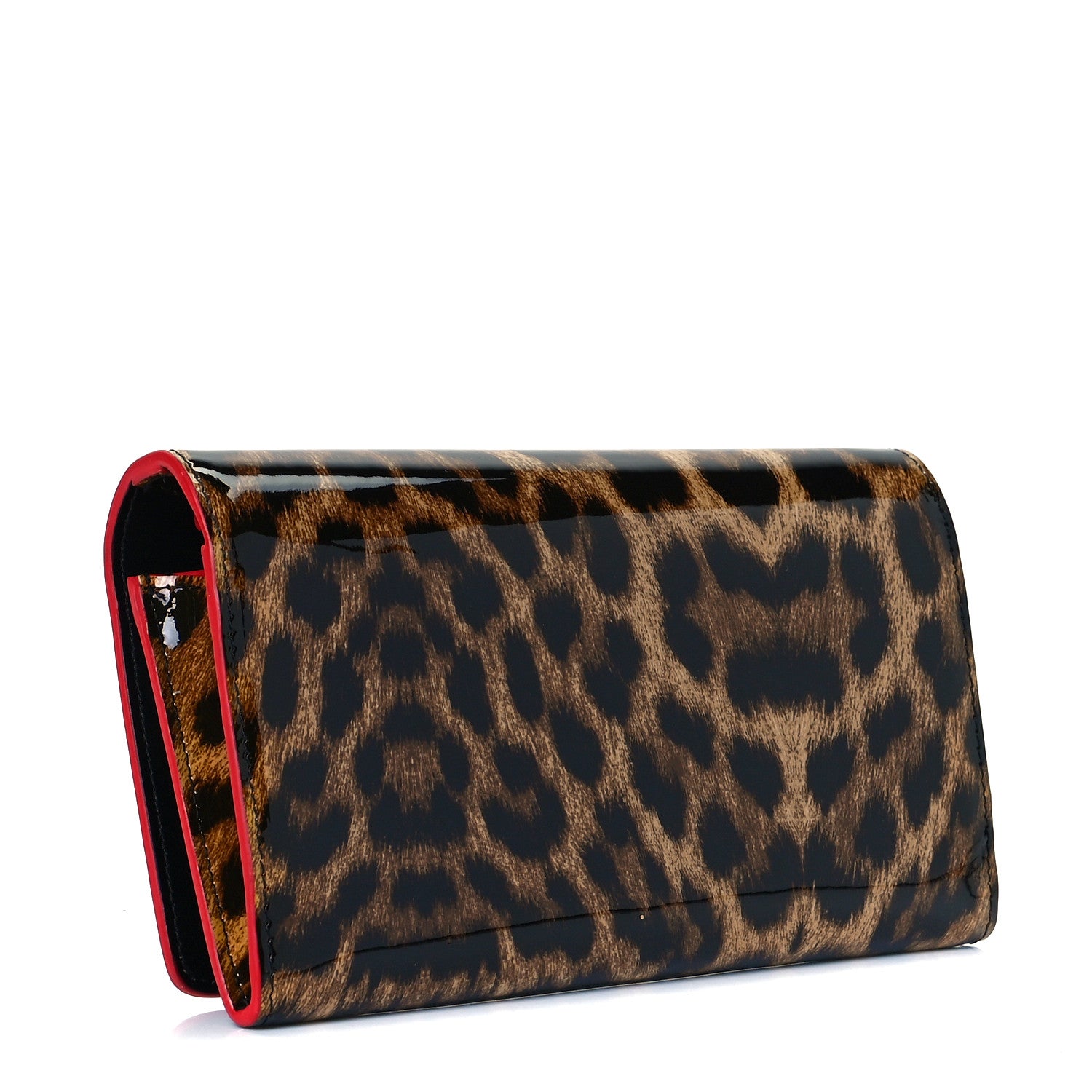 Christian Louboutin Patent Spiked Macaron Flap Wallet Leopard 3 of 9