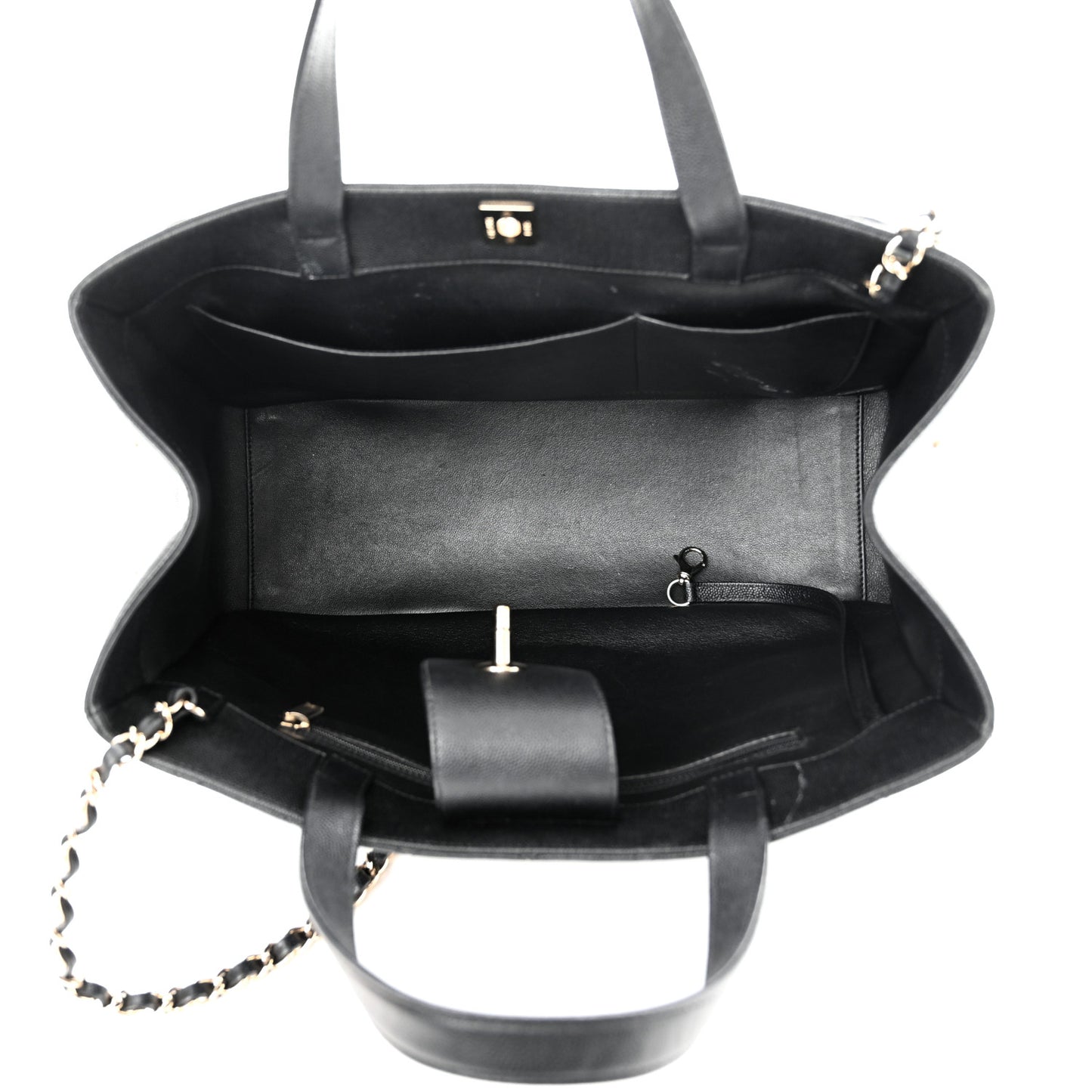 Caviar Quilted Large Business Affinity Shopping Bag Black