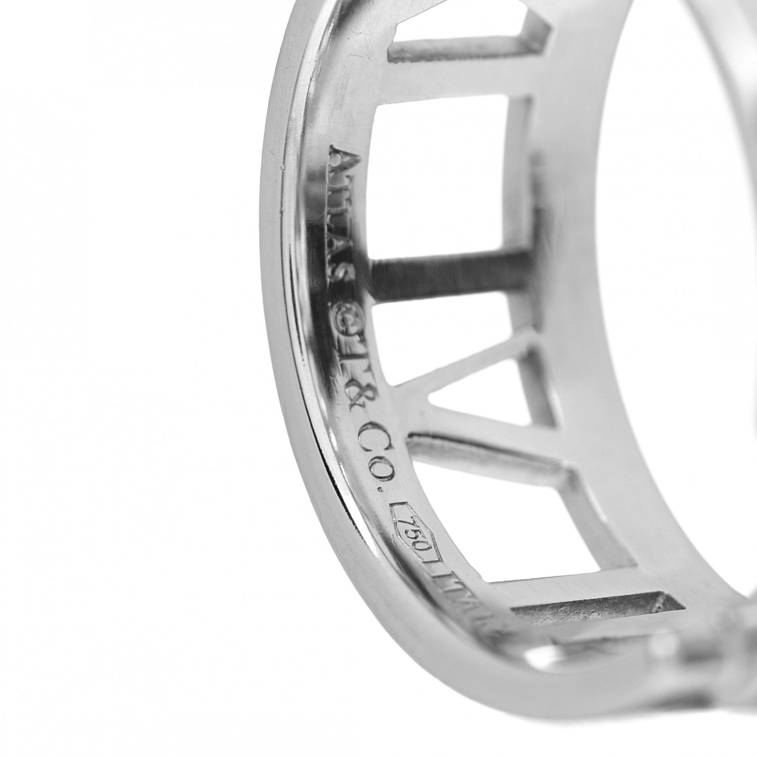 Tiffany 18K White Gold Diamond Open Atlas Ring 50 5.5 4 of 4