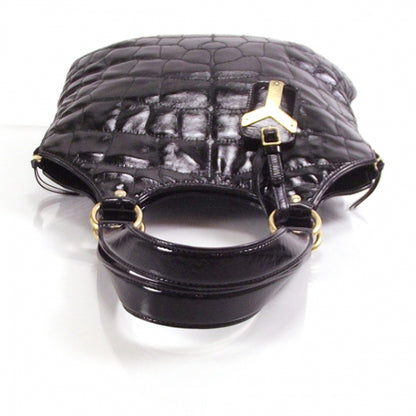 Saint Laurent Patent Crocodile Embossed Tribute Tote Black 4 of 10
