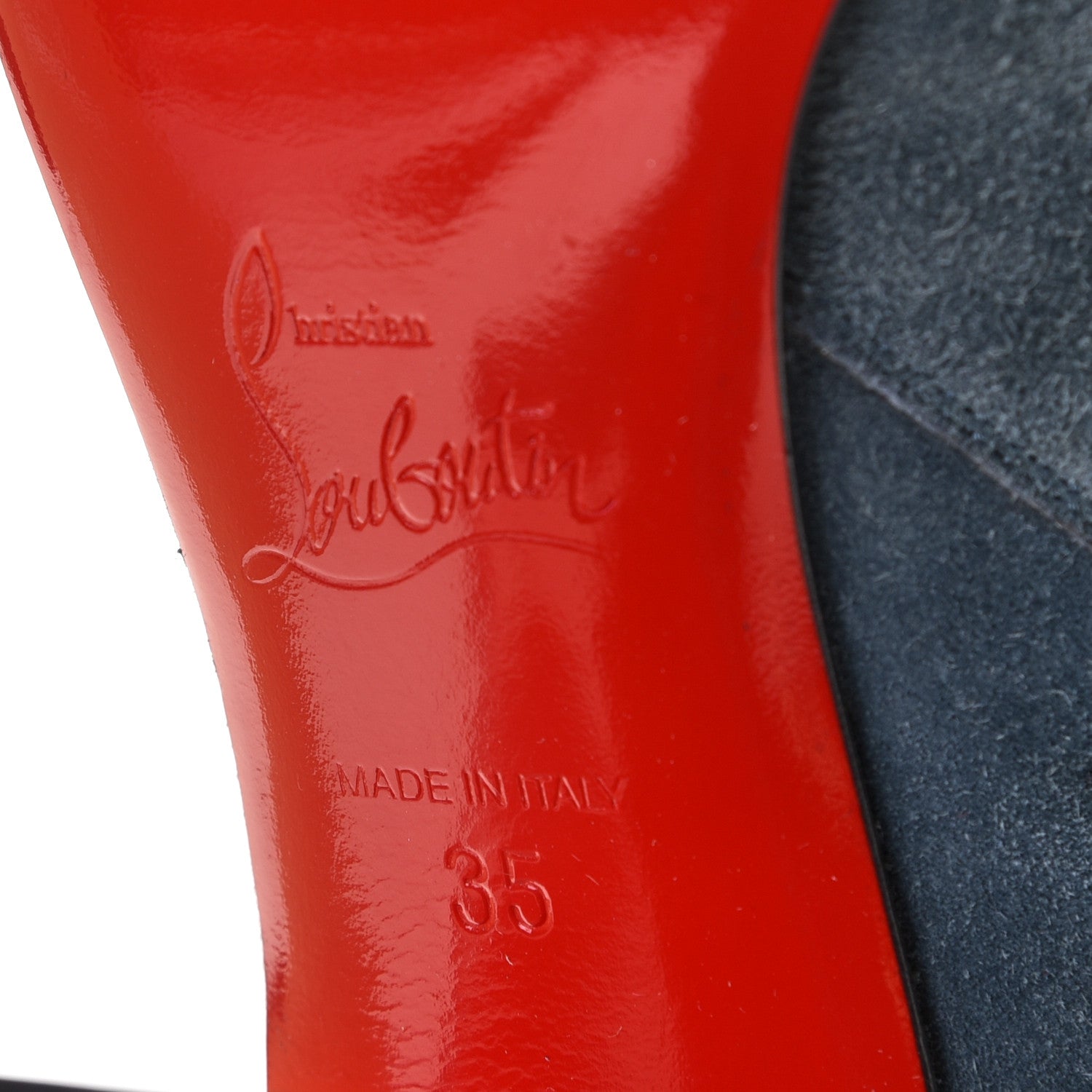 Christian Louboutin Veau Velours Turela 85 Ankle Boots 35 Tempete 9 of 11