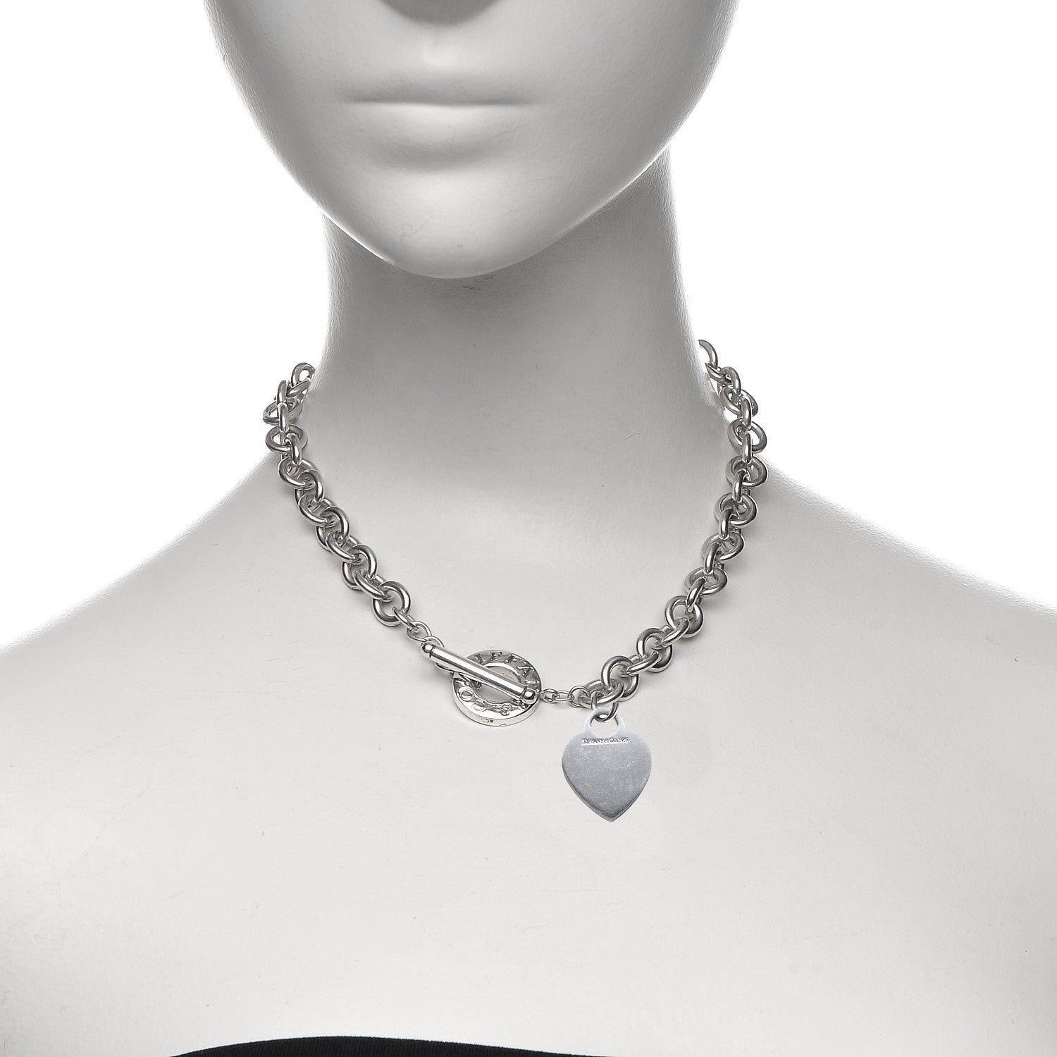 Tiffany Sterling Silver Heart Tag Toggle Necklace 2 of 5