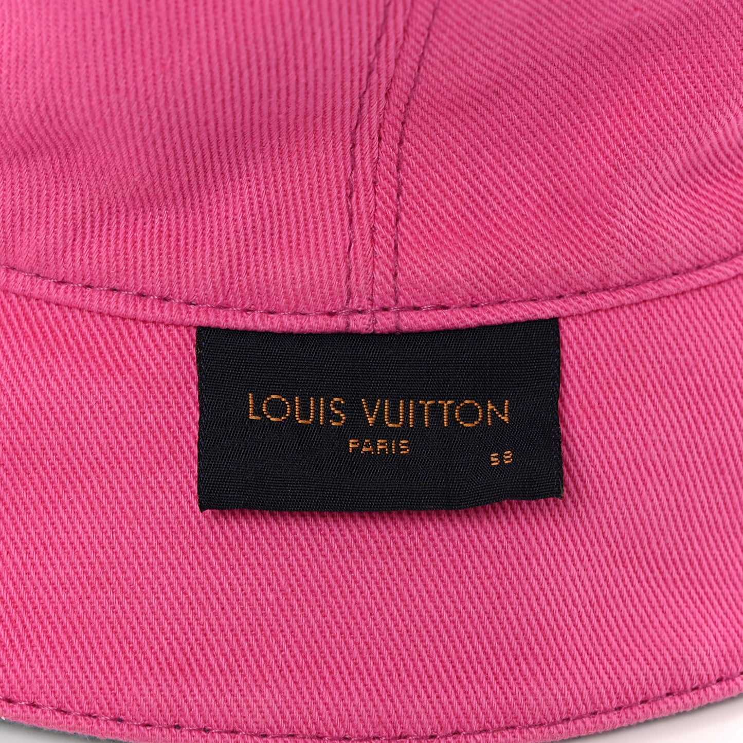 Monogram Denim Reversible Bucket Hat 58 Blue Pink
