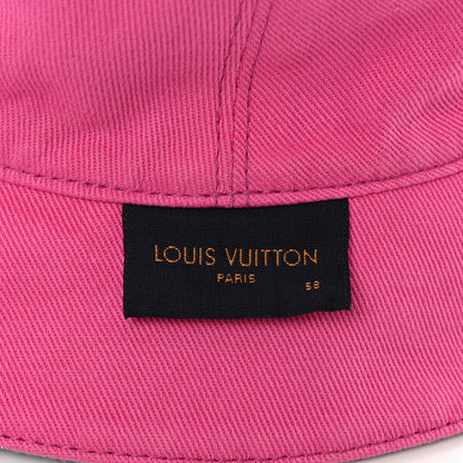 Louis Vuitton Monogram Denim Reversible Bucket Hat 58 Blue Pink 14 of 15