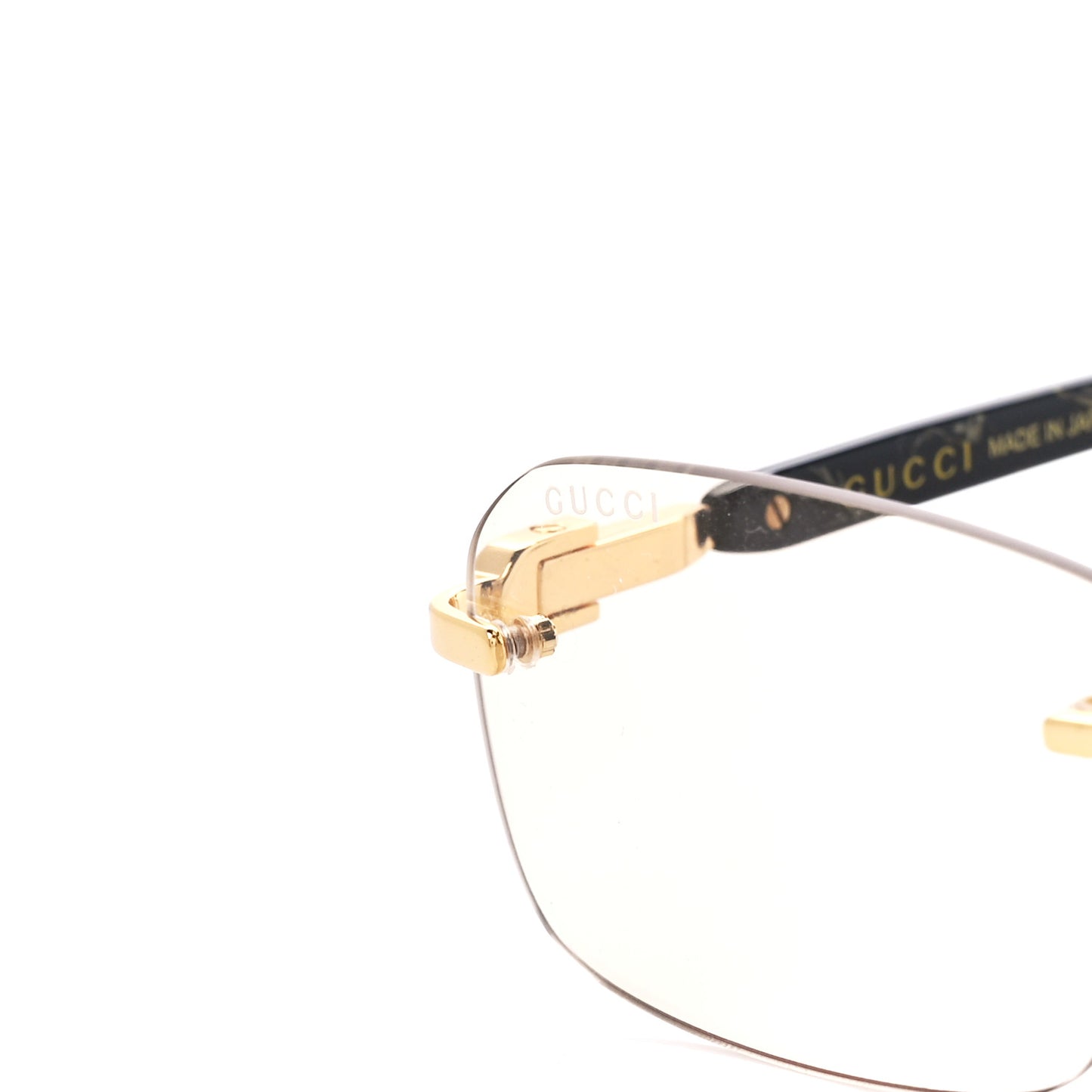 Metal Rectangular Frame Sunglasses GG1221S Gold Black