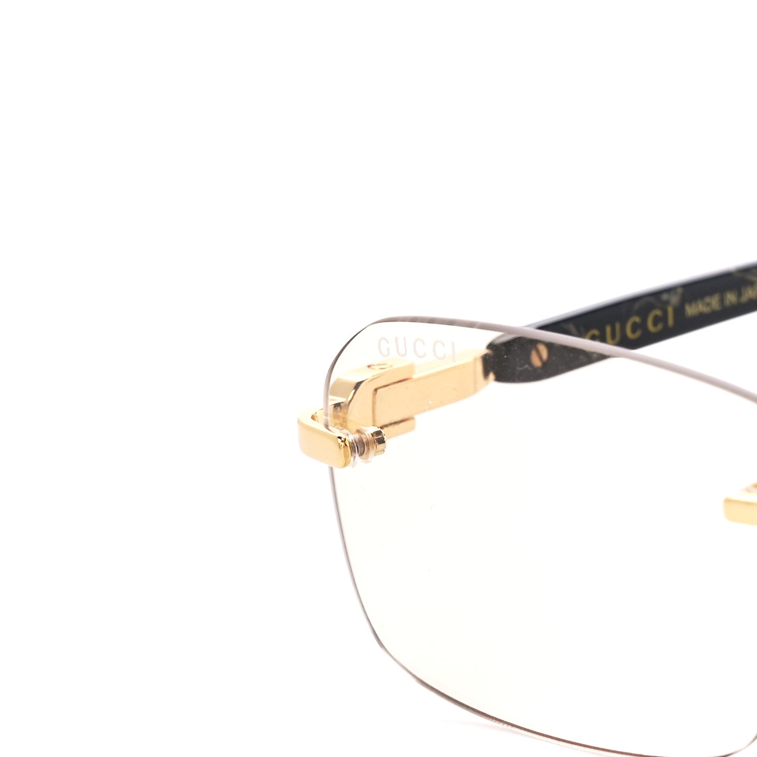 Gucci Metal Rectangular Frame Sunglasses GG1221S Gold Black 8 of 9