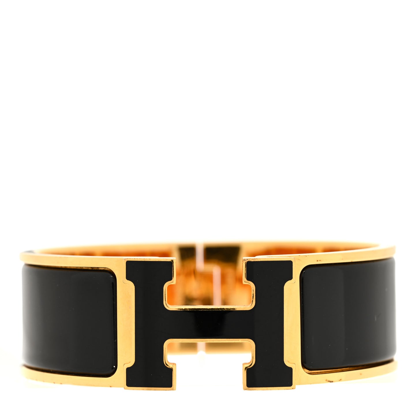 Enamel Wide Clic Clac H Bracelet GM Black