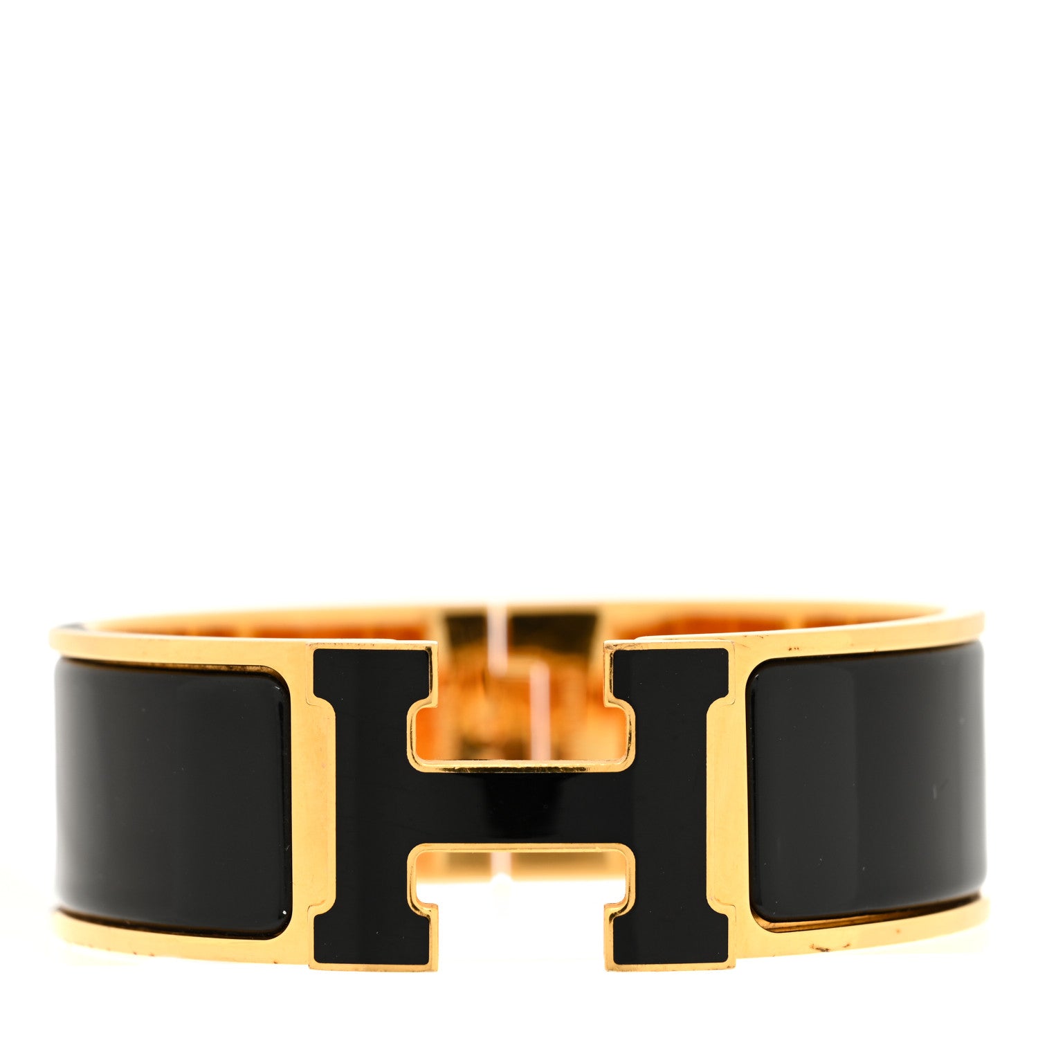 Hermes Enamel Wide Clic Clac H Bracelet GM Black 1 of 4