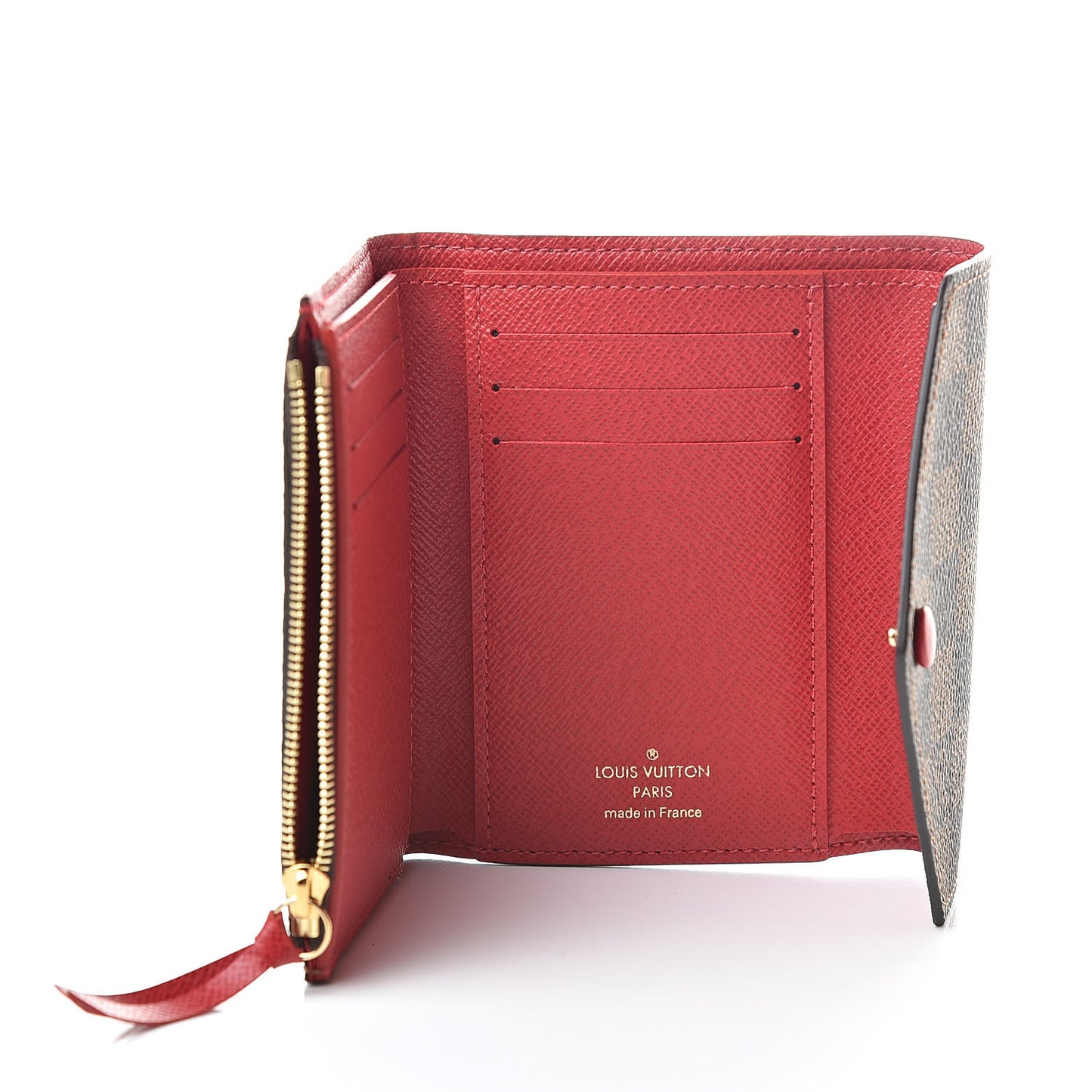 Damier Ebene Victorine Wallet Red