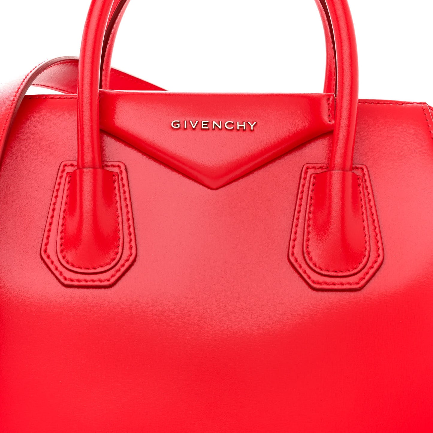 Shiny Lord Calfskin Small Antigona Medium Red