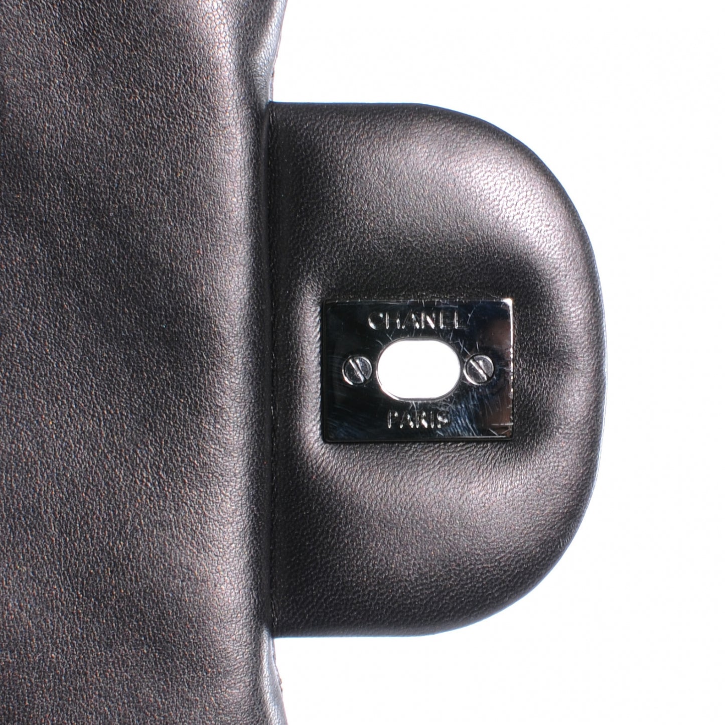 Lambskin Maxi Single Flap Flap Dark Grey
