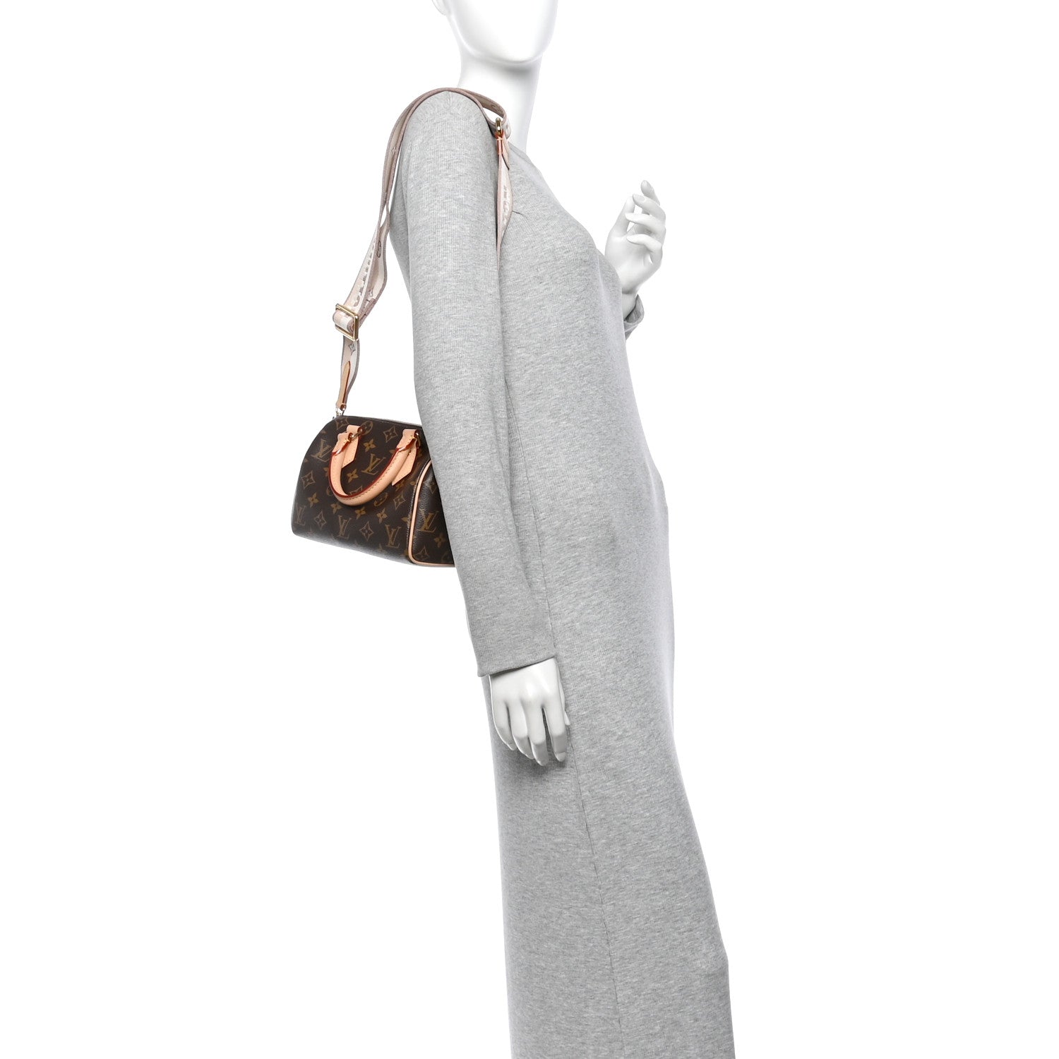 Louis Vuitton Monogram Speedy Bandouliere 20 Beige 2 of 10